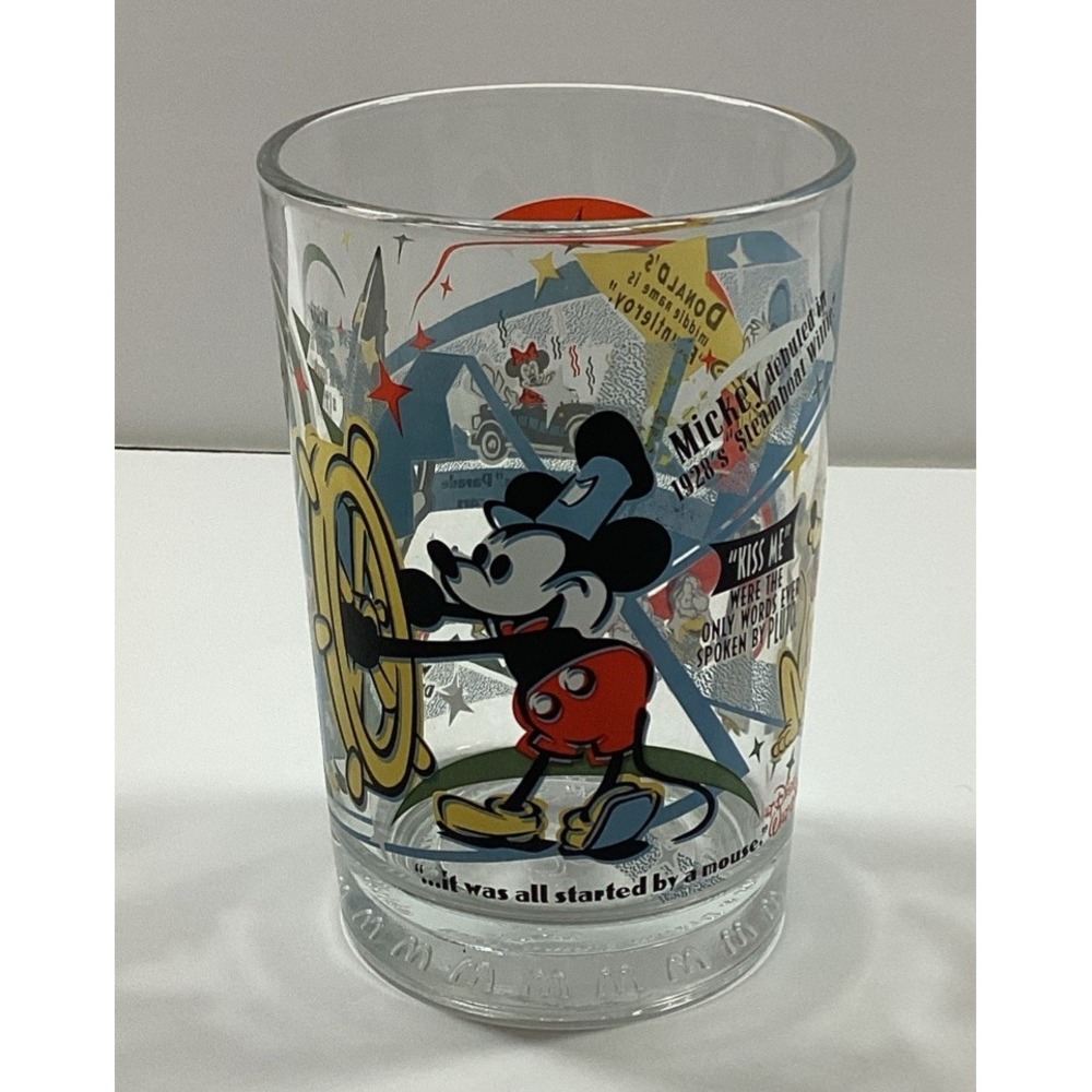 DISNEY 100 years McDonalds Glass " Mickey "Steamboat Willie , Donald ,Snow White